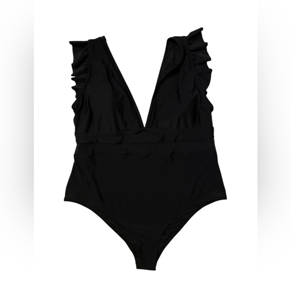 Plus Size V Neck Ruffle Mesh Bathing Suit - Picture 7 of 9